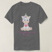 私の角可愛いユニコーンSでおもしろいあなたをシャンク Tシャツ (デザイン正面)