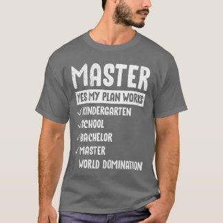 私の計画は世界征服修士号少年にうまくいく Tシャツ