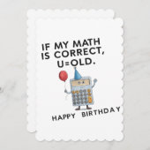 私の計算が合ってればあなたはもう古い面白いお父さんお誕生日 シーズンカード (正面/裏面)