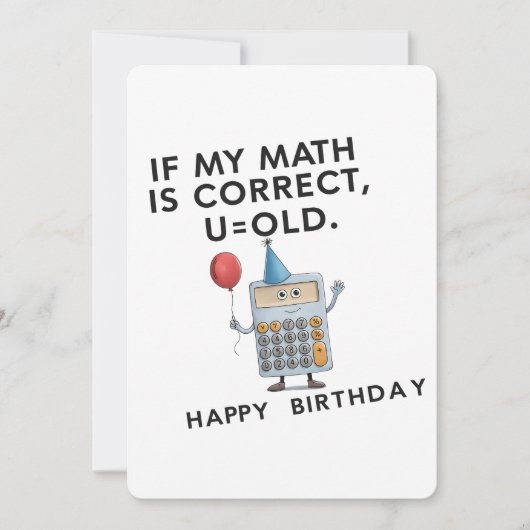 私の計算が正しければあなたはお爺さん おもしろいパパの誕生日 招待状 (正面)