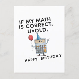 私の計算が正しければあなたは古臭いダサいパパの誕生日 ポストカード