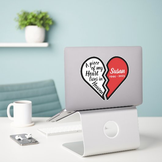 私の記念作品はハートに住んでいる天国 シール (デスク上のノートパソコン)