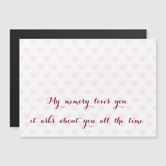 私の記憶が大好き…恋しく思愛ユー恋しく思引用文カード (正面/裏面)