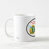 私の記憶の魚のバブルおもしろいを非難する コーヒーマグカップ (左)