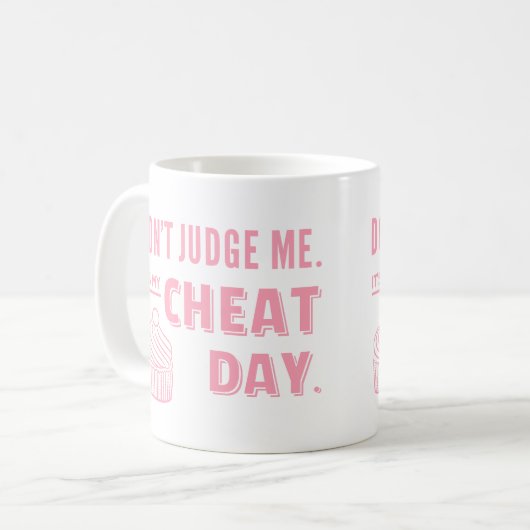 私の詐欺日のピンクのカップケーキのダイエットのユーモア コーヒーマグカップ (正面左)