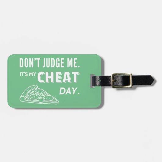 私の詐欺日はピザダイエットのユーモアを食べます ラゲッジタグ (正面横)