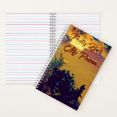 私の詩暖かい日の出の水の色の風景の詩 ノートブック (内側)