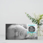 私の話がチョークデザイン誕生のお知らせ 案内状 (スタンド正面)