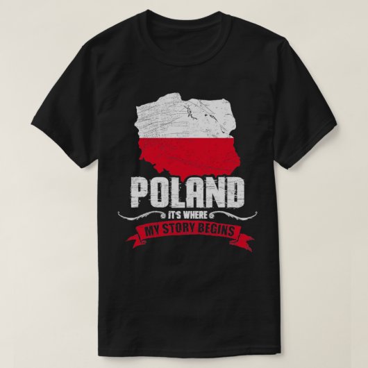 私の話が始まるポーランド Tシャツ (デザイン正面)