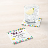 私の話に加わってくれてありがとうエレガント- スクエアペーパーコースター (インサイチュ)