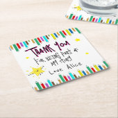 私の話に加わってくれてありがとうエレガント- スクエアペーパーコースター (アングル)