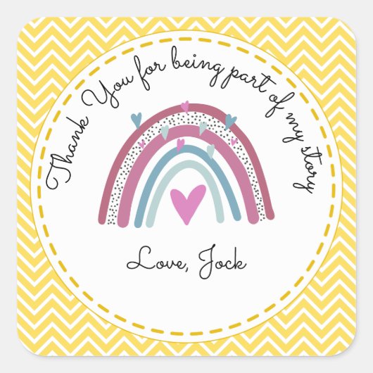 私の話の先生に参加してくれてありがとう スクエアシール (正面)