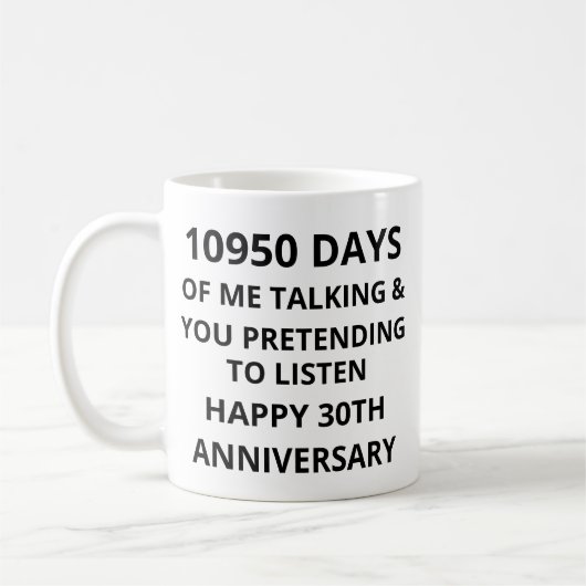私の話を聞いてくれてありがとう 30周年結婚記念日 コーヒーマグカップ (左)