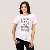 私の話ベビーと幼児は流暢に トライブレンドＴシャツ (正面全面)