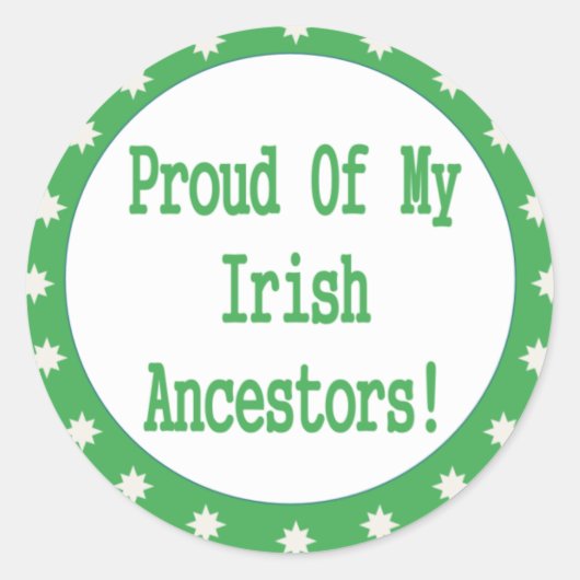 私の誇りを持ったアイルランド人の祖先の ラウンドシール (正面)