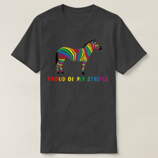 私の誇りを持ったゼブラストライプLGBプライドゲイCSDレインボの Tシャツ (デザイン正面)