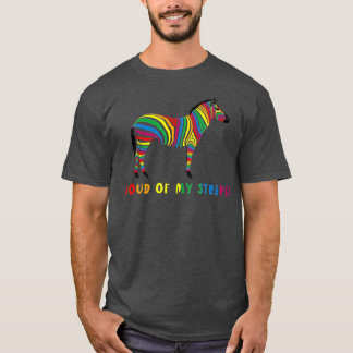 私の誇りを持ったゼブラストライプLGBプライドゲイCSDレインボの Tシャツ