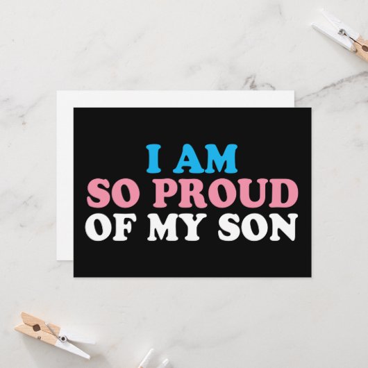 私の誇りを持ったトランスジェンダーの息子の支持親の カード (正面/裏面インサイチュ)