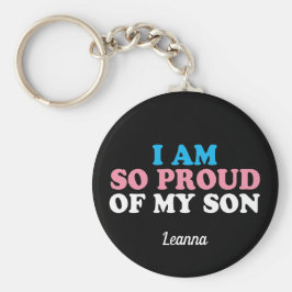 私の誇りを持ったトランスジェンダー息子の母のパパモノグラム キーホルダー