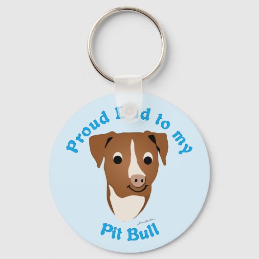 私の誇りを持ったピットブルへのパパ キーホルダー (正面)