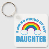 私の誇りを持った娘レインボーゲイプライドの親 キーホルダー (正面)