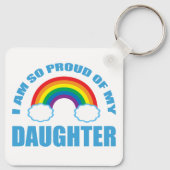 私の誇りを持った娘レインボーゲイプライドの親 キーホルダー (裏面)