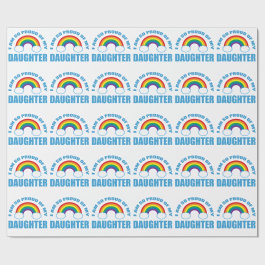 私の誇りを持った娘レインボーゲイプライドの親 ラッピングペーパー (フラット)