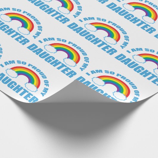 私の誇りを持った娘レインボーゲイプライドの親 ラッピングペーパー (角)