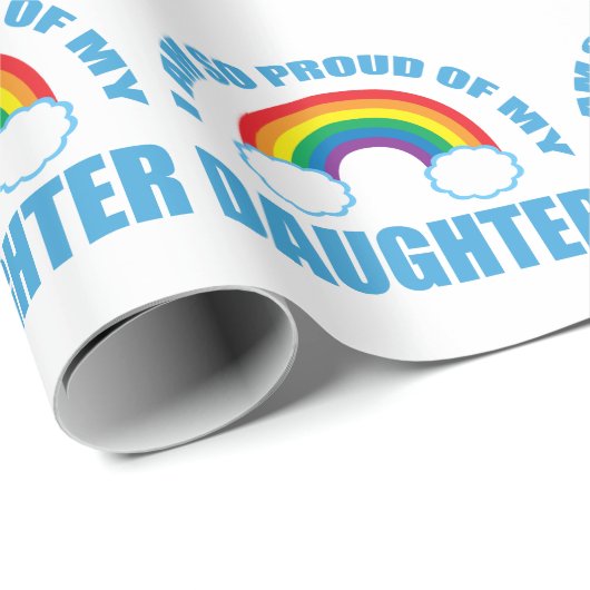 私の誇りを持った娘レインボーゲイプライドの親 ラッピングペーパー (ロールコーナー)