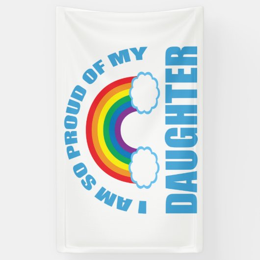 私の誇りを持った娘レインボーゲイプライドの親 横断幕 (縦)