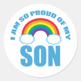 私の誇りを持った息子レインボーゲイプライドの親 ラウンドシール