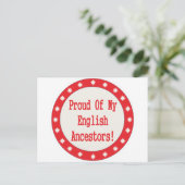 私の誇りを持った英語の祖先について ポストカード (スタンド正面)