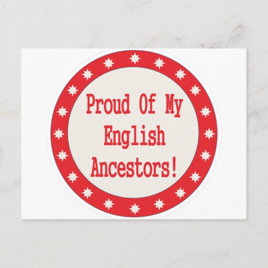 私の誇りを持った英語の祖先について ポストカード (正面)