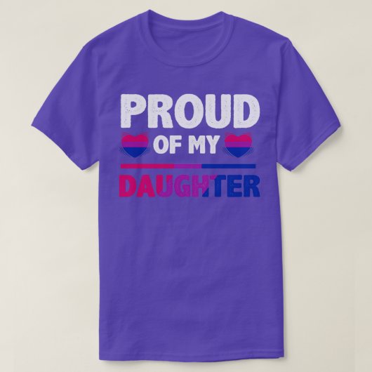 私の誇りを持ったBi Daughter Momまた誇りを持ったはパパの Tシャツ (デザイン正面)