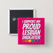 私の誇り高いレズビアンの娘 缶バッジ (正面&裏面)