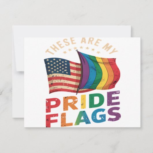 私の誇り LGBTQ+プライドフラッグ アメリカ国旗 招待状 (正面)