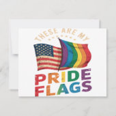 私の誇り LGBTQ+プライドフラッグ アメリカ国旗 招待状 (裏面)