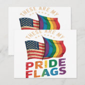 私の誇り LGBTQ+プライドフラッグ アメリカ国旗 招待状 (正面/裏面)