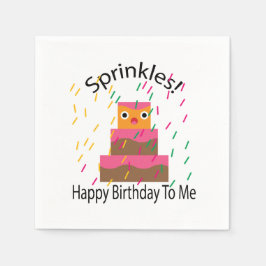 私の誕生日おめでとう スプリンクル スタンダードカクテルナプキン