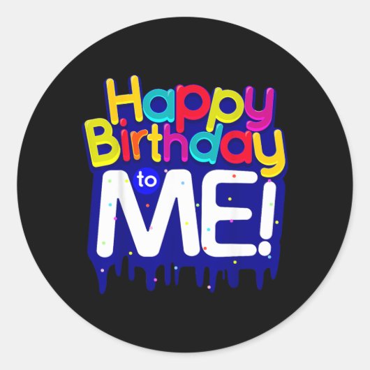 私の誕生日お誕生日おめでとう ラウンドシール (正面)