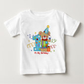 私の誕生日かわいいクマの年齢1 ベビーTシャツ (正面)