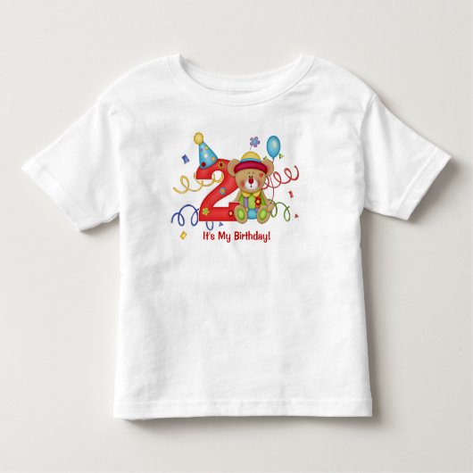 私の誕生日かわいいクマの年齢2 トドラーTシャツ (正面)