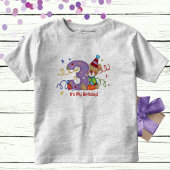 私の誕生日かわいいクマの年齢3 トドラーTシャツ
