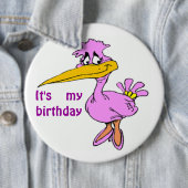 "私の誕生日だよ" パープルバード 缶バッジ (インサイチュ)