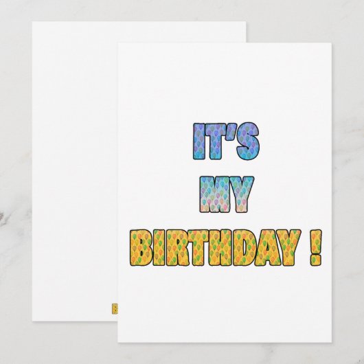 私の誕生日だ 招待状 (正面/裏面)