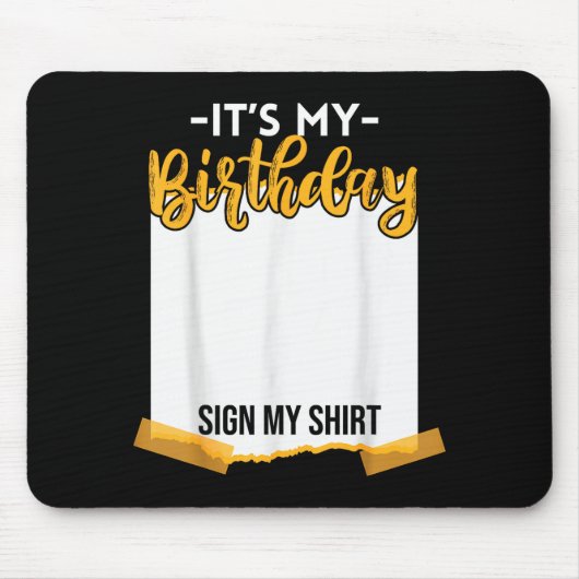 私の誕生日です サイン 私 おもしろい 誕生日 サイン マウスパッド (正面)