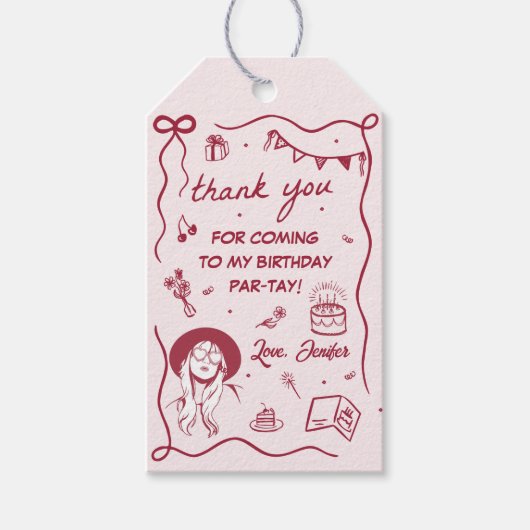 私の誕生日でエラレトロ誕生日 ギフトタグ (正面)