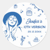 私の誕生日でエラレトロ誕生日 ラウンドシール (正面)