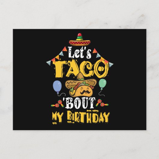 私の誕生日についてタコスで話そう ポストカード (正面)