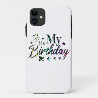 私の誕生日に虹の輪の文字 iPhone 11 ケース